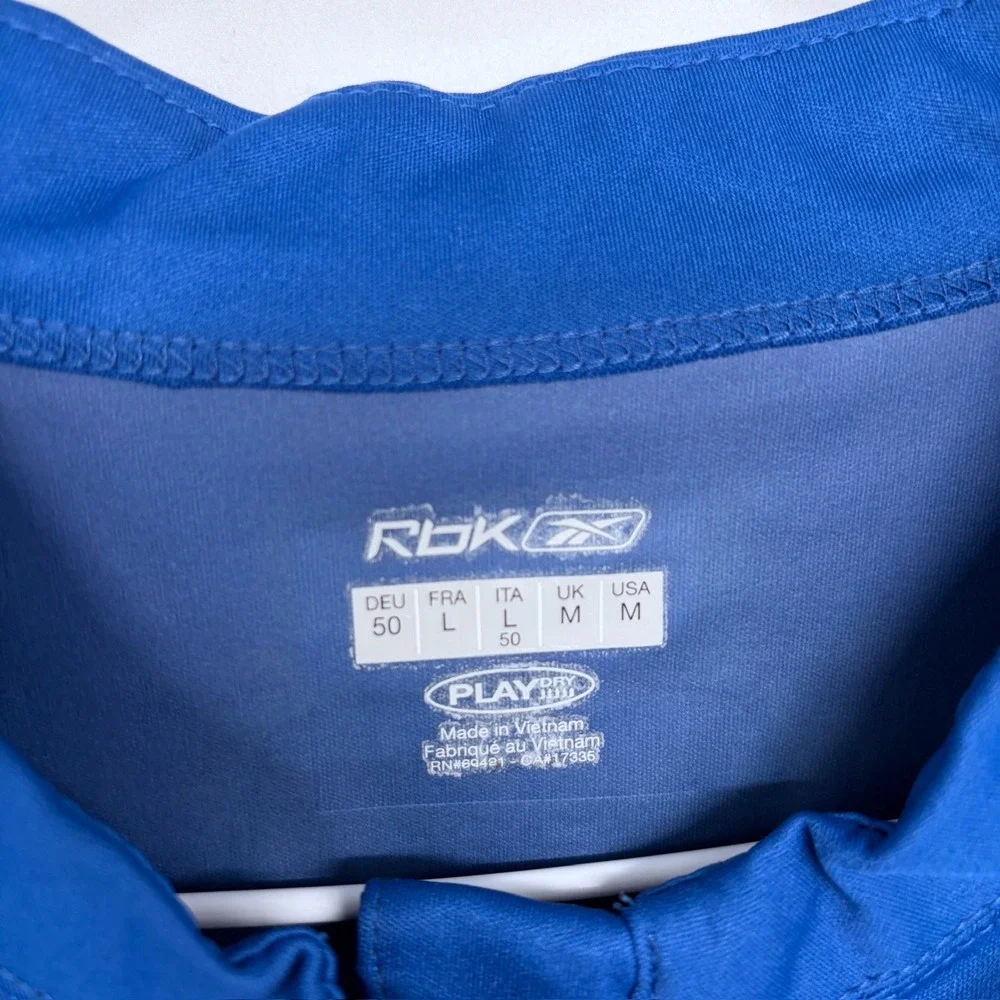 Blue Reebok Pro‎ Function 1/2 Zip Warm-Up Windbreaker Med. Short Sleeve Baseball